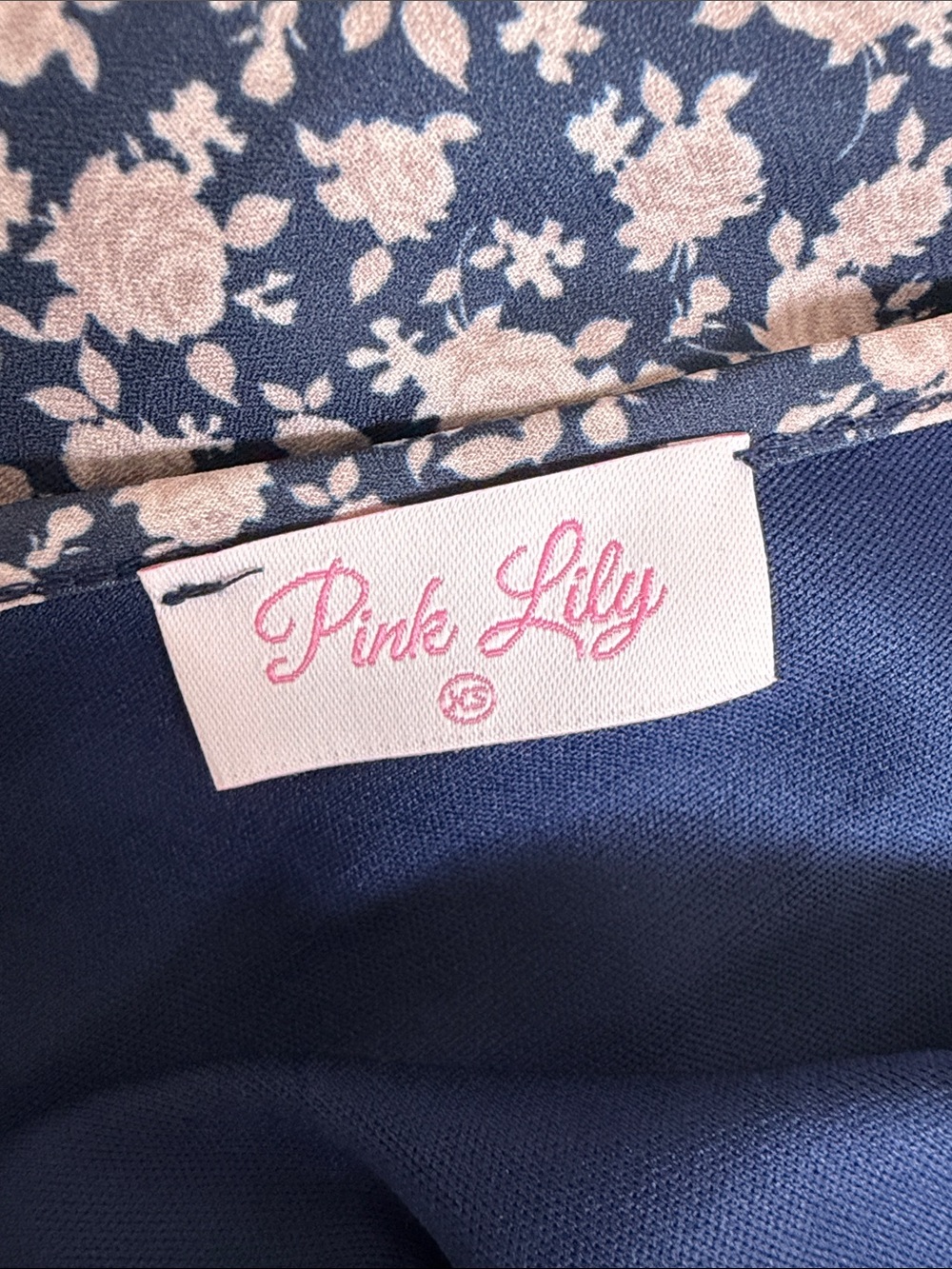 Pink Lily Navy & Light Pink Floral Romper - Picture 3 of 5